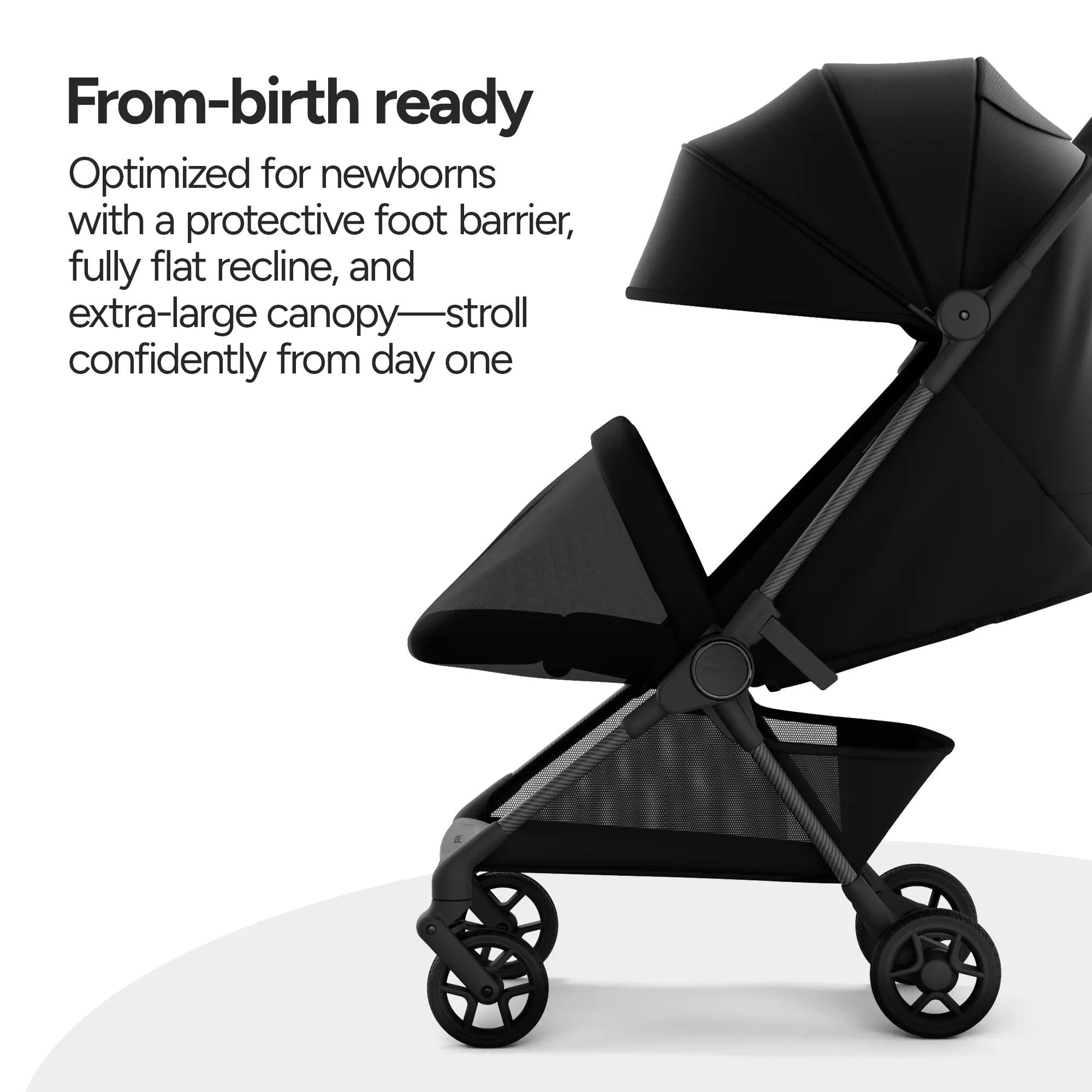 11.5 lbs - Ultralight Carbon Fiber Baby Stroller - One-Click Folding