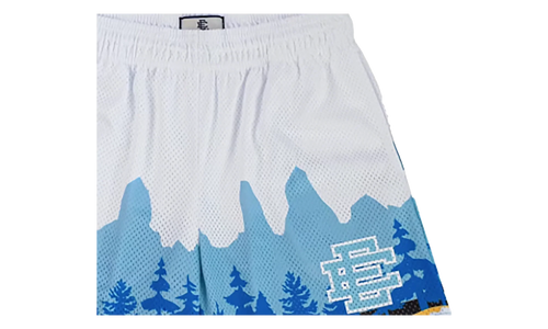 EE BASIC SHORT "SS24 - White/Aqua" EE709