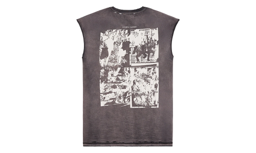 Worn Gothic Sleeveless Tee "Brown" P103 TBSP226