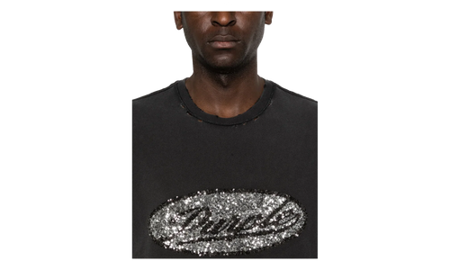 Sequin Script Sleeveless Tee "Black" P103 TBDS226