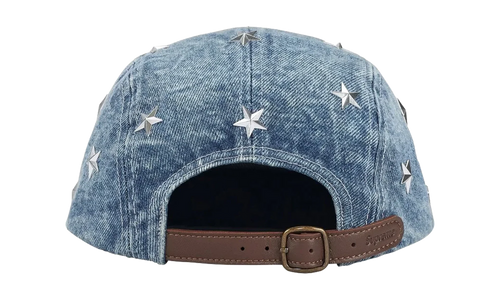 Stars Studded Denim Camp Cap "SS26 - Washed Indigo" SU27258