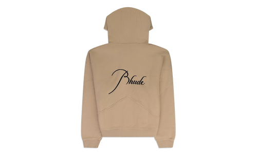 Embroidered Logo Zip-Up Hoodie "Tan" RHDMHDS0039 TAN