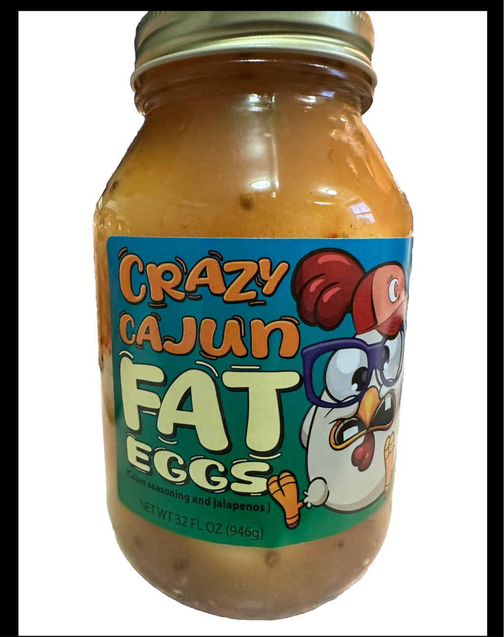 Da Bay Pickle Factory + Crazy Cajun Fat Eggs Snack - 32 FL OZ + 12 Fat Chicken Eggs & Jalapeños Cajun Seasoning - Foods