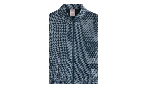 Gesa Monogram Silk Coach Jacket "Navy" khw010114 336
