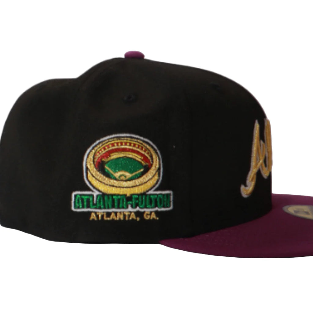 New Era 59Fifty Atlanta-Fulton Stadium Fitted - Black/Gold (Grape Brim)