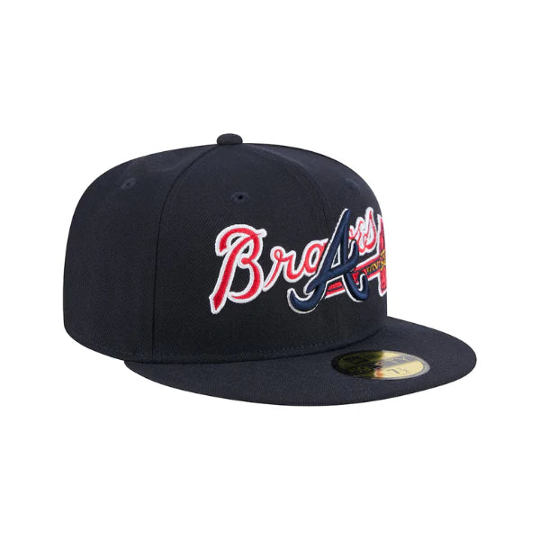 New Era Atlanta Braves Overlap 59Fifty Fitted - Navy