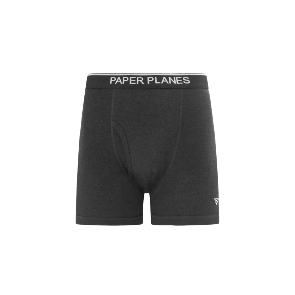 Paper Planes 3-Pack Classic Cotton Boxer Briefs - Greys/Black