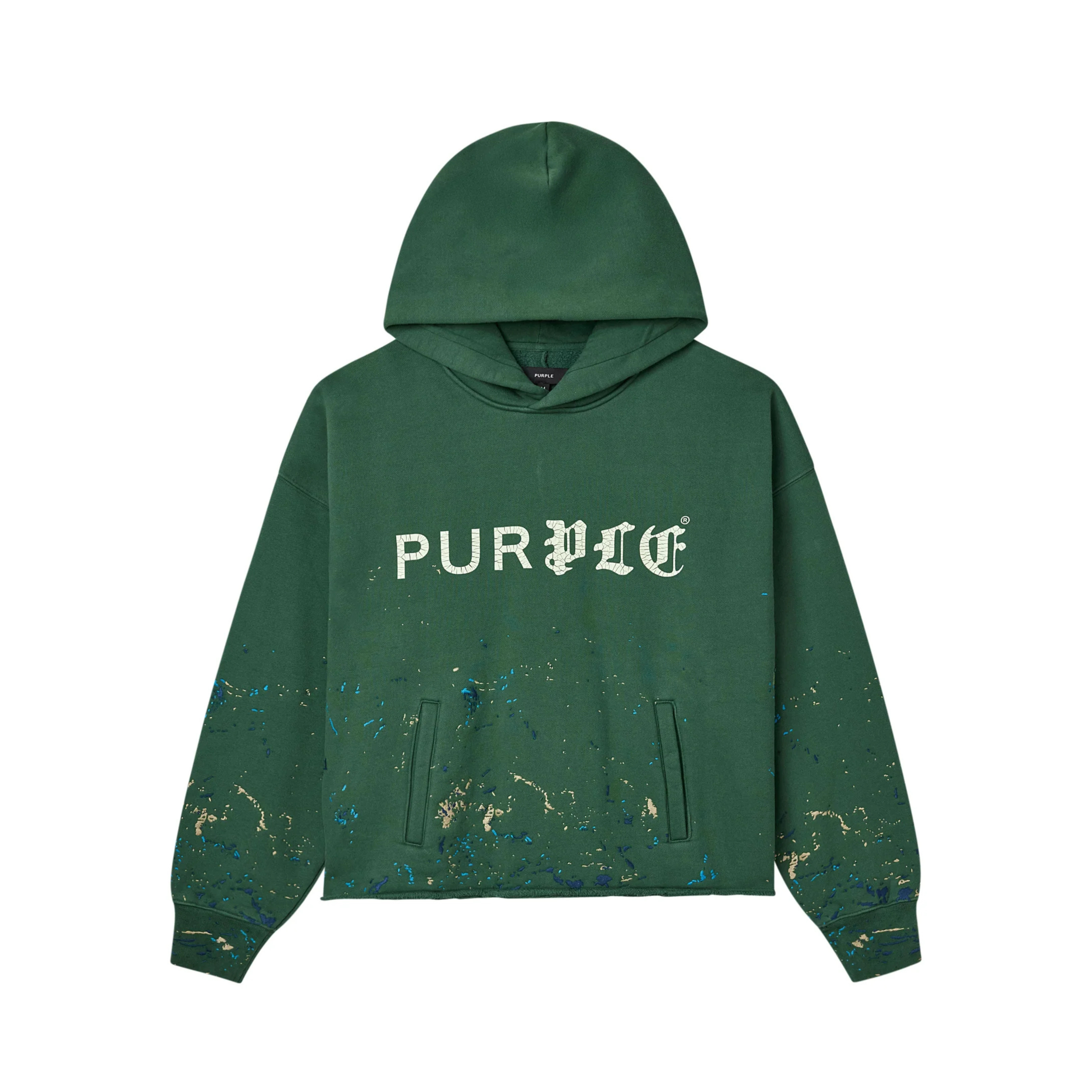 Purple Heavyweight Fleece Hoodie - Green