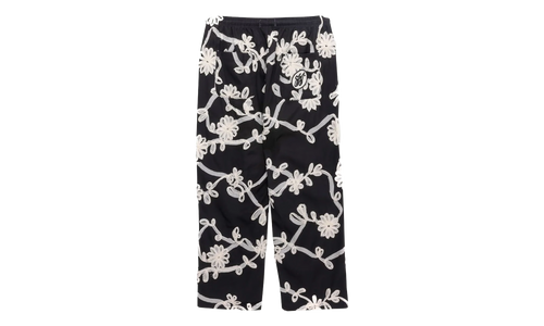 Floral Ribbon Ankle Pants "Black" HTG260126 BLK