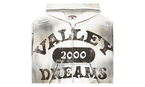 Spiral Zip Up Hoodie "Dark White" 11451 10004VFSZUH DARK