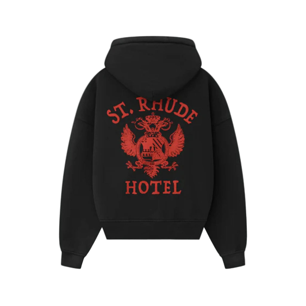 Rhude "ST. Rhude" Seal Zip-Up Hoodie - "Vintage Black"