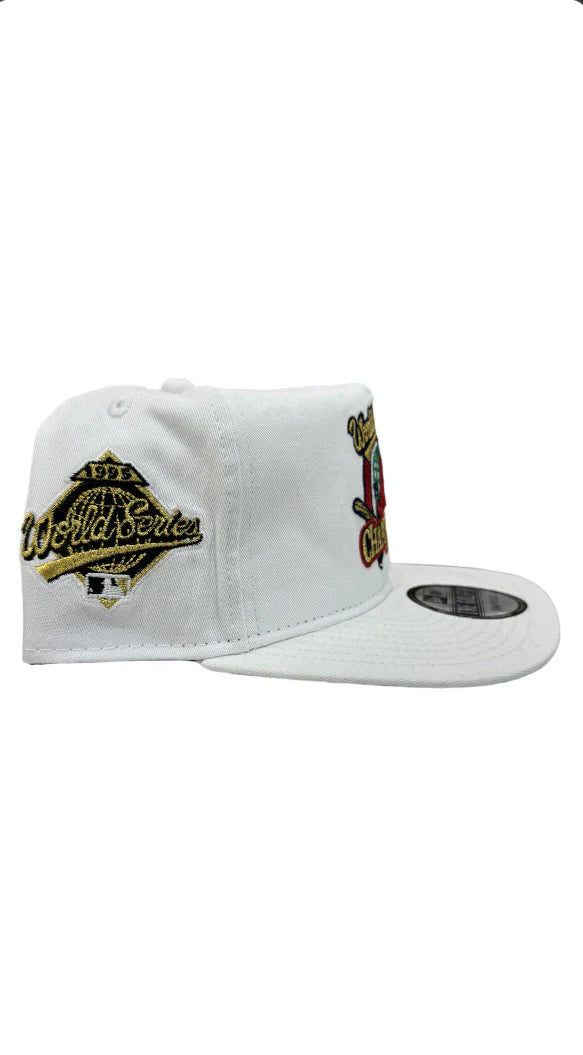 New Era Atlanta Braves 1995 WS Champions Golfer Snapback - White/Gold