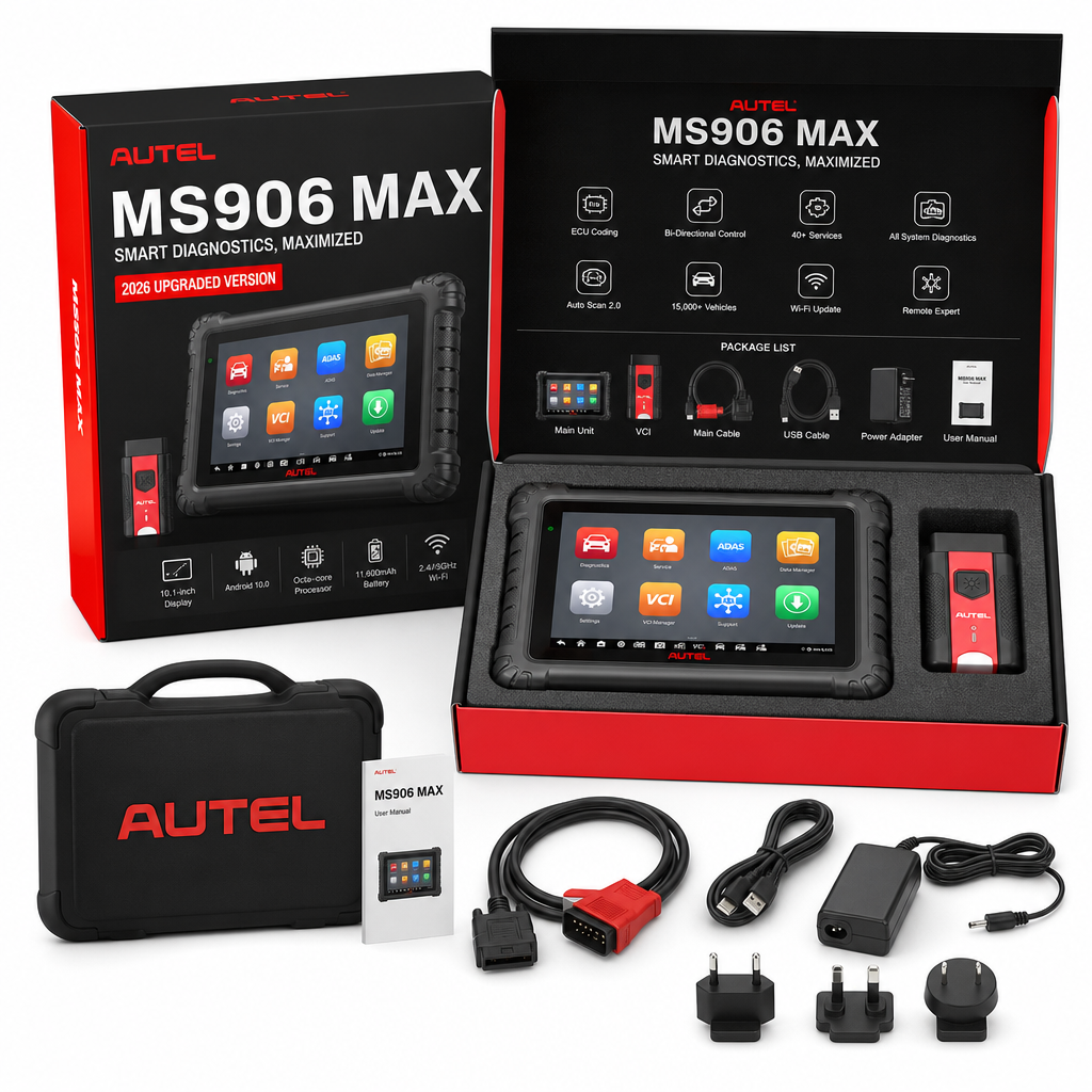 🔥[Hot sale]🔥Autel MS906MAX 2026 Pro All‑Systems Automotive Diagnostic Scanner, 3000+ Active Tests 40+ Service Functions 10 Inch OBD2 Car Scan Tool