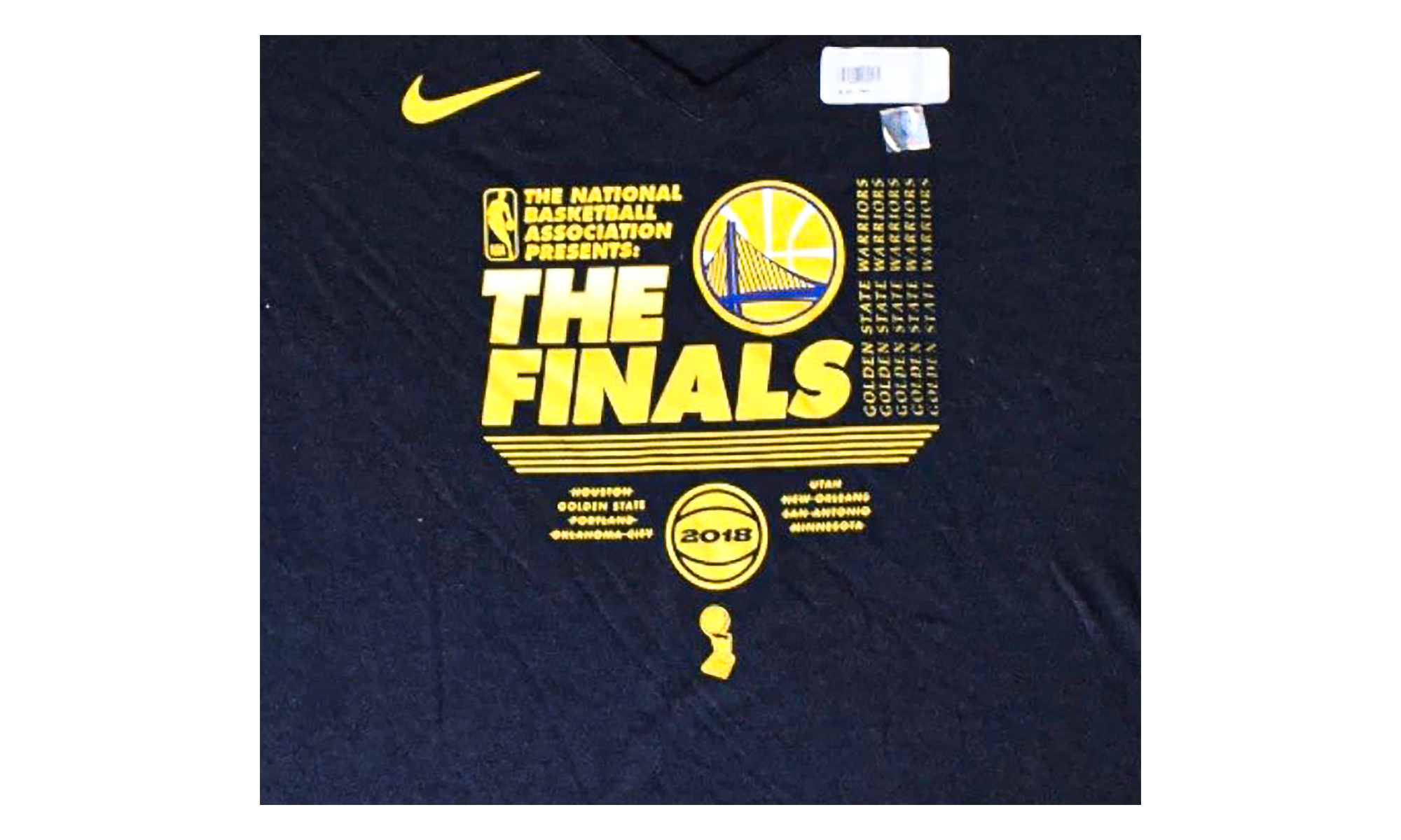 NBA Golden State Warriors The Finals 2018 V-Neck Tee WMNS"Black" 561451 00A FN2018